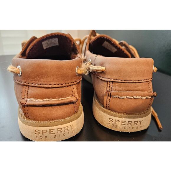 Boys Sperry Top-Sider 'Leeward' Brown Leather Shoes Size 13M - Picture 5 of 9